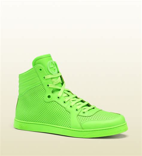 lime green gucci sneakers|green Gucci sneakers with jewels.